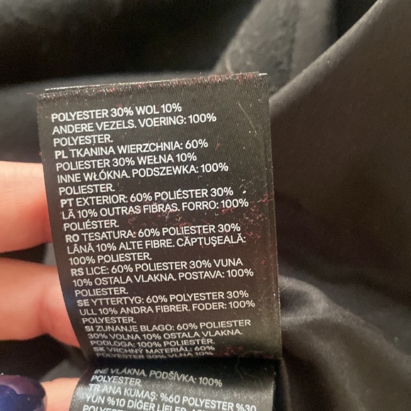 Black H&M Pea Coat XS - Picture 4 of 4